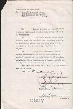 Tina & Ike Turner + Phil Spector 1967 Original Contract Signed PSA/DNA COA RARE