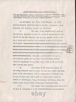 Tina & Ike Turner + Phil Spector 1967 Original Contract Signed PSA/DNA COA RARE