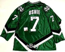 Tj Oshie Signed North Dakota Fighting Sioux Green Jersey Psa/dna Coa Capitals