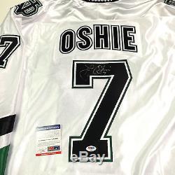 Tj Oshie Signed North Dakota Fighting Sioux White Jersey Psa/dna Coa Capitals