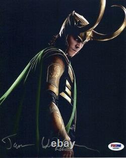Tom Hiddleston Loki Avengers 8x10 Photo Signed Autographed PSA/DNA COA