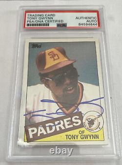 Tony Gwynn 1985 Topps Autographed Signed Auto Baseball Card Psa/dna Coa 660