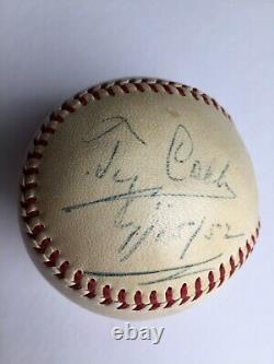 Ty Cobb Hand Signed Dated Spalding Baseball PSA/DNA COA Autographed Detroit