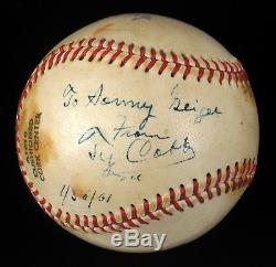 Ty Cobb Single Signed Baseball Beautiful Autograph With PSA DNA COA