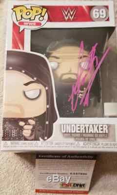 Undertaker Signed WWE FUNKO Series 69 Pop PSA DNA COA DEADMAN PURPLE PAINT
