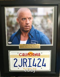 VIN DIESEL signed Fast And The Furious Car Prop PSA/DNA COA Frame 1970 Charger