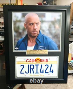 VIN DIESEL signed Fast And The Furious Car Prop PSA/DNA COA Frame 1970 Charger