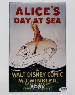 VIRGINIA DAVIS Disney's ALICE'S DAY AT SEA Signed 8x10 Photo PSA/DNA COA X11503