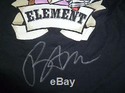 Viva La Bam Margera Signed Element Skateboard Shirt Black XL PSA/DNA COA Jackass