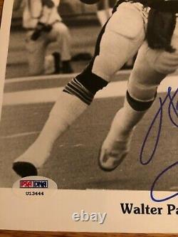 WALTER PAYTON Autographed Signed 8x10 Bears BW Photo PSA/DNA Full Letter COA