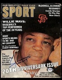 WILLIE MAYS PSA/DNA SIGNED 1966 20th Anniversary SPORT MAGAZINE Auto LOA COA