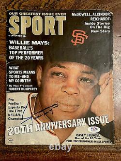 WILLIE MAYS PSA/DNA SIGNED 1966 20th Anniversary SPORT MAGAZINE Auto LOA COA