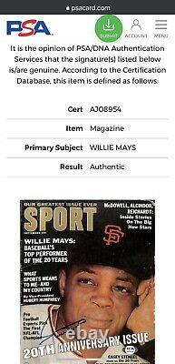 WILLIE MAYS PSA/DNA SIGNED 1966 20th Anniversary SPORT MAGAZINE Auto LOA COA