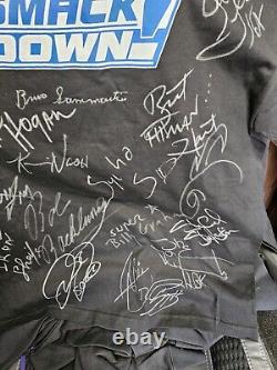 WWE Signed Shirt Smackdown shirt signed PSA/DNA COA WWE XL 20 wrestlers