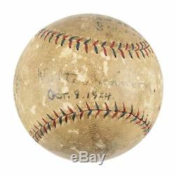 Walter Johnson Single Signed 1924 World Series Game Used Baseball PSA DNA COA
