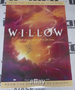 Warwick Davis Signed 27x41 Willow Poster PSA/DNA COA Ron Howard Movie Autograph