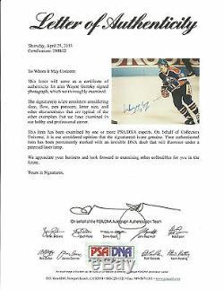 Wayne Gretzky Oilers Signed Auto 11x14 PHOTO PSA/DNA COA Letter