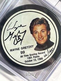 Wayne Gretzky PSA/DNA SIGNED HOCKEY PUCK +Case & PSA COA NHL #66/1851 Low Number