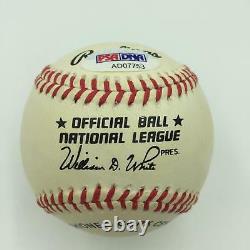 Willie Mays Hank Aaron Ernie Banks 500 Home Run Club Signed Baseball PSA DNA COA