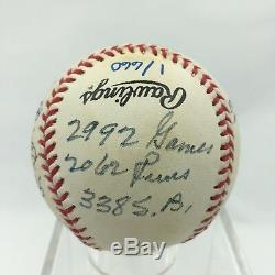 Willie Mays Signed Heavily Inscribed Stats Baseball 16 Inscriptions PSA DNA COA
