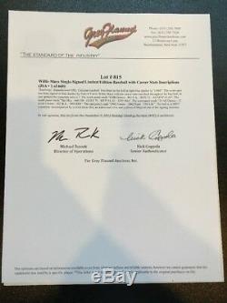 Willie Mays Signed Heavily Inscribed Stats Baseball 16 Inscriptions PSA DNA COA
