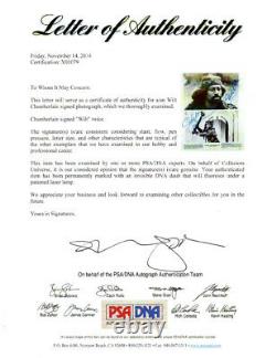 Wilt Chamberlain Autographed Signed Twice 8x10 Photo PSA/DNA COA X01079