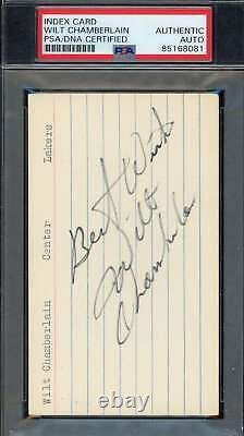 Wilt Chamberlain PSA DNA Coa Signed 3x5 Index Card Autograph