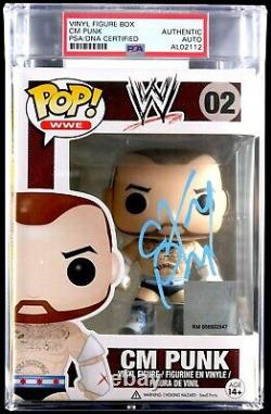 Wwe CM Punk Hand Signed Encapsulated Funko Pop #02 Slabbed Psa Dna Coa Very Rare