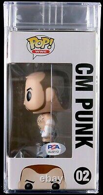 Wwe CM Punk Hand Signed Encapsulated Funko Pop #02 Slabbed Psa Dna Coa Very Rare