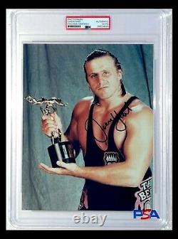 Wwe Owen Hart Hand Signed 8x10 Photo Encapsulated With Psa Dna Coa Very Rare